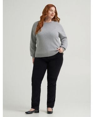 Lee Jeans Womens Legendary Corduroy Straight Pants Plus Size - Gray