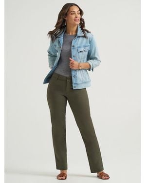 Lee Jeans Wrinkle Free Relaxed Straight Leg Pants - Green