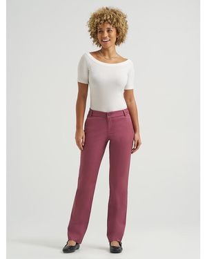 Lee Jeans Wrinkle Free Relaxed Fit Straight Leg Pants - Red