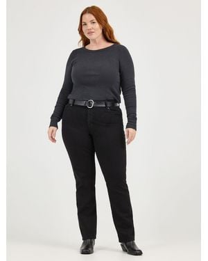 Lee Jeans Stretch Relaxed Fit Straight Leg Jeans - Black