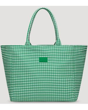 Lee Jeans Womens Gingham Tote Bag - Green