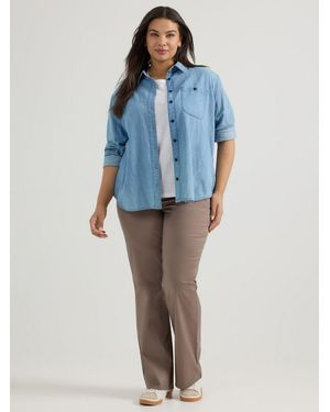 Lee Jeans Womens Wrinkle Free Trouser Pants - Gray