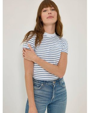 Lee Jeans Womens Fitted Crop Logo T-shirt - Blue