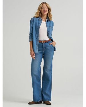 Lee Jeans Womens Legendary High Rise A Line Jeans - Blue