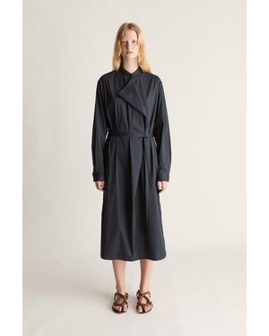 Lee Mathews Balfour Ls Drape Dress - Blue