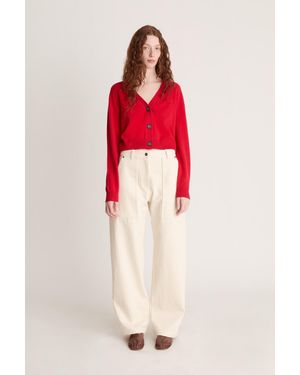 Lee Mathews Cashmere V Neck Cardigan - Red