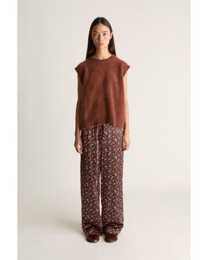 Lee Mathews Flora Silk Pant - Brown