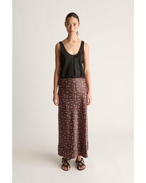 Lee Mathews Flora Silk Skirt - Natural