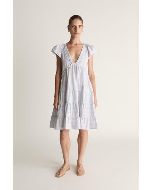Lee Mathews Zoe Tiered Mini Dress - Natural