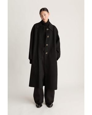 Lee Mathews Florentine Cashmere Car Coat - Black