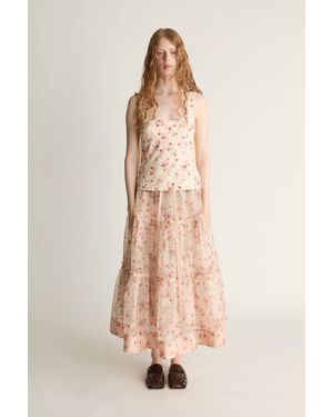 Lee Mathews Clarice Floral Top - Natural