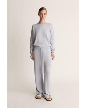Lee Mathews Cotton Cashmere Wide Leg Pant - Natural
