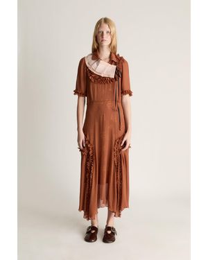 Lee Mathews Evelyn Georgette Midi Dress - Natural