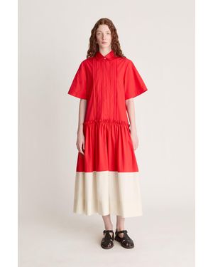 Lee Mathews Charlotte Spliced Dress - Red