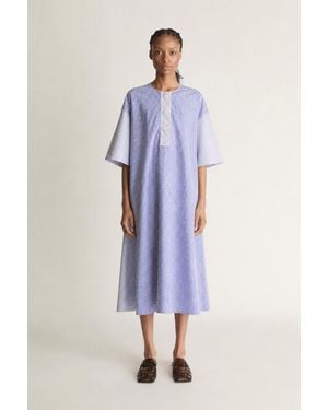 Lee Mathews Ivy Stripe Shirt Dress - Blue