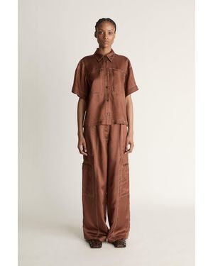 Lee Mathews Sloane Ss Shirt - Brown