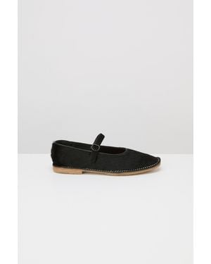 Hebe Studio Hereu Brava Calf Hair Mary Jane - Black