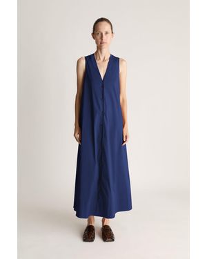 Lee Mathews Hallie V Neck Dress - Blue