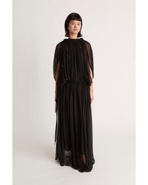 Lee Mathews Liana Drape Dress - Black