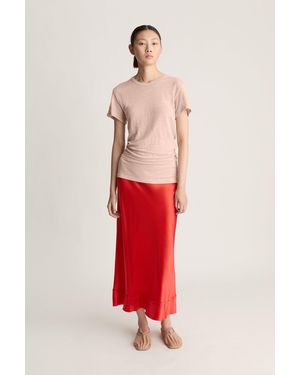 Lee Mathews Tilly Linen Jersey Tee - Red