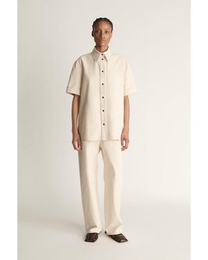 Lee Mathews Lenny Canvas Ss Shirt - Natural