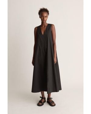 Lee Mathews Lm Poplin Apron Dress - Black