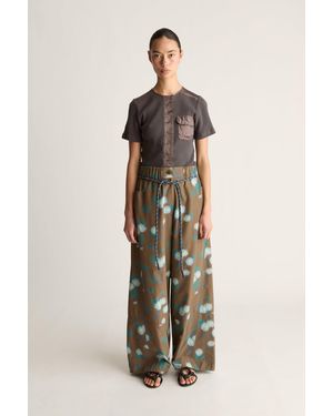 Lee Mathews Lettie Silk Wide Leg Pant - Natural