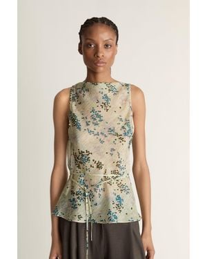 Lee Mathews Willow Silk Bias Top - Green