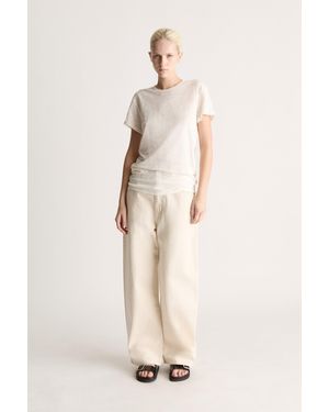 Lee Mathews Tilly Linen Jersey Tee - Natural