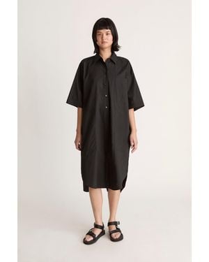 Lee Mathews Lm Poplin Ss Shirt Dress - Black