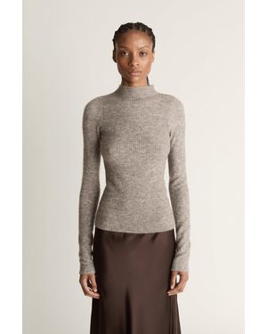 Lee Mathews Thea Knit Ls Top - Natural