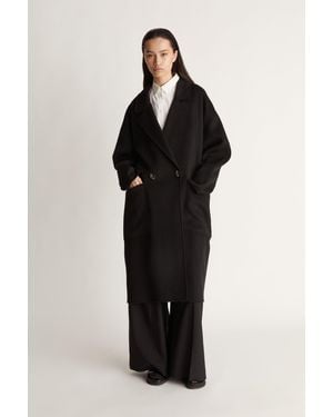 Lee Mathews Florentine Cashmere Cocoon Coat - Black