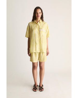 Lee Mathews Alice Silk Ss Shirt - Natural