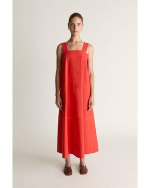 Lee Mathews Elisa Apron Dress - Red