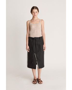 Lee Mathews Haruto Linen Skirt - Natural
