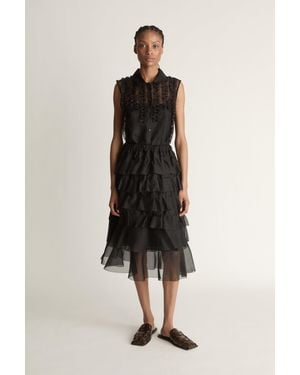 Lee Mathews Innes Organza Ruffle Skirt - Natural