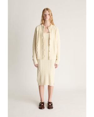 Lee Mathews Guiness Cable Knit Cardigan - Natural