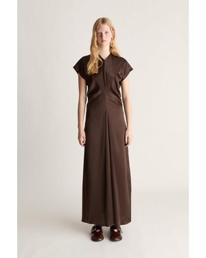 Lee Mathews Stella Silk Satin Maxi Dress - Natural
