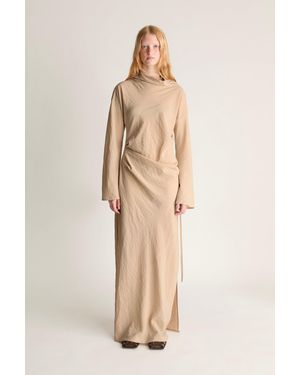 Lee Mathews Unity Silk Ls Dress - Natural