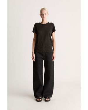 Lee Mathews Tilly Linen Jersey Tee - Black