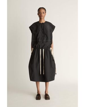Lee Mathews Callum Balloon Top - Black