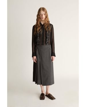Lee Mathews Myles Wool Pleat Skirt - Multicolor