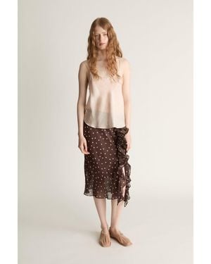 Lee Mathews Beatrice Georgette Skirt - Natural