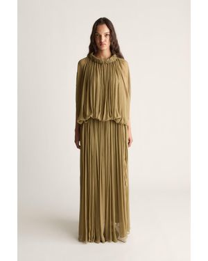 Lee Mathews Liana Drape Dress - Natural