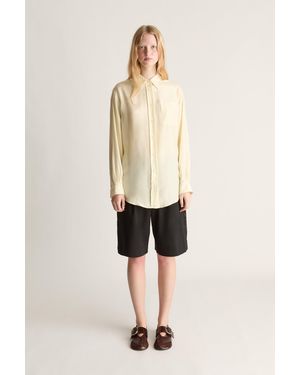 Lee Mathews Lily Silk Ls Shirt - Natural