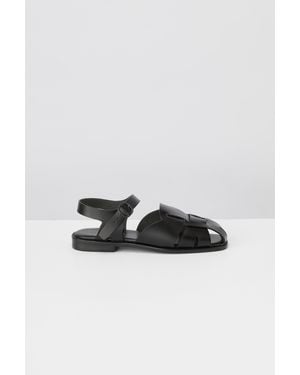 Hebe Studio Hereu Pedra Closed-Toe Fisherman Sandal - Black