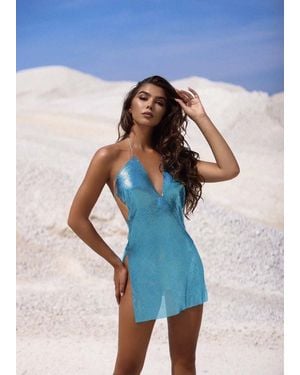 LemonLunar The Roxy Chainmail Dress - Blue