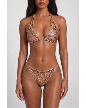 LemonLunar The Seraphina Sequin Bikini Set - Brown
