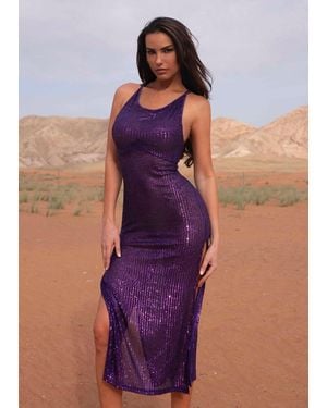 LemonLunar The Amina Sequin Dress - Purple