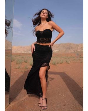 LemonLunar The Rei Lace Maxi Set - Blue